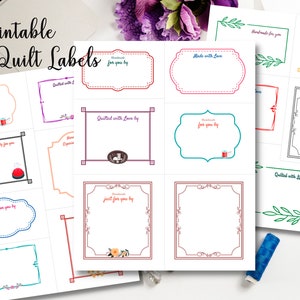 Quilt Labels Printable to Fabric digital download Bundle - 5 Triangle  Corner Labels - 6 Labels 4x6 –