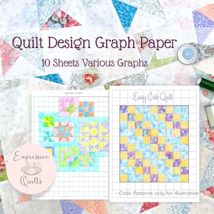 Quilter&#39;s Design Graph Paper - 10 Graph Paper Grids - PDF Printable download