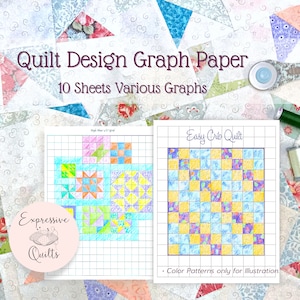 Quilter's Design Graph Paper - 10 Graph Paper Grids - PDF Printable download