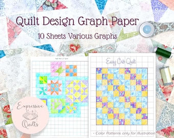 Quilter's Design Graph Paper - 10 Graph Paper Grids - PDF Printable download