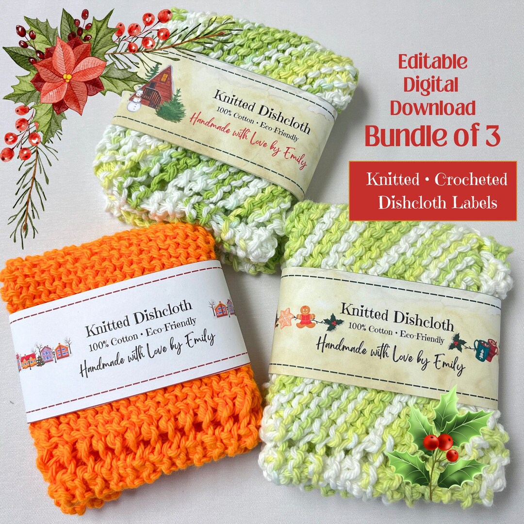 crochet-knitting-personalized-christmas-dishcloth-wrap-labels-edit-in-free-canva-free-pattern-easy-christmas-gift-etsy