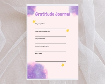 Gratitude Journal Printable | Daily Gratitude Page | Self-Care PDF | Instant Download | Positive Mindset Worksheet