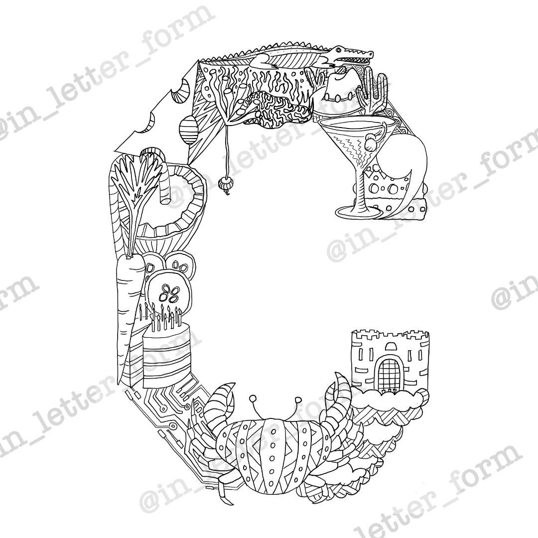 Alphabet Colouring Colouring in Letter Colouring Letter C C Words Print