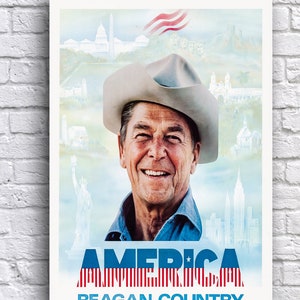 América é Ronald Reagan País 1980 12" x 18" Cartaz de campanha de cartolina Placa eleitoral