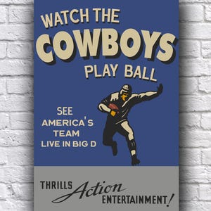 L'équipe de football des Dallas Cowboys d'Amérique en direct de Big D vintage à la recherche d'un papier cartonné promo 12 x 18 po Poster