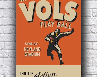 The University of Tennessee Football Live from Neyland Stadium Knoxville Vintage Looking Promo 12" x 18" Cardstock Poster