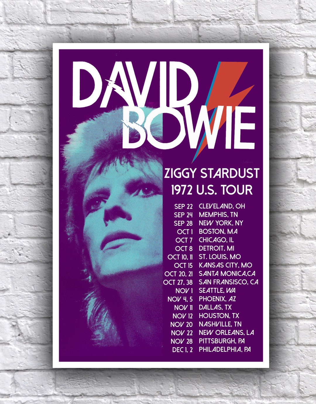 David Bowie 1972 Ziggy Stardust Tour Dates 12