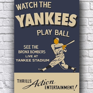 Poster en papier cartonné promotionnel des Yankees du baseball des Yankees de New York Yankees du Bronx