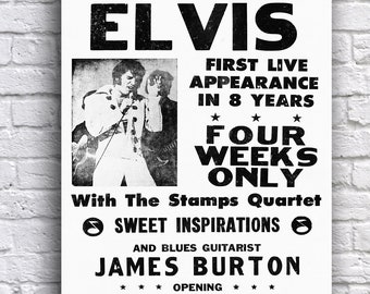 Poster promozionale del concerto "Elvis Presley Live 1969 Las Vegas International Hotel" 12" x 18"