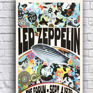 Led Zeppelin 1970 Tour Los Angeles Forum 12" x 18" Promo Concert Cardstock Poster