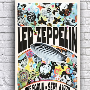 Led Zeppelin 1970 Tour Los Angeles Forum 12" x 18" Promo Concert Cardstock Poster