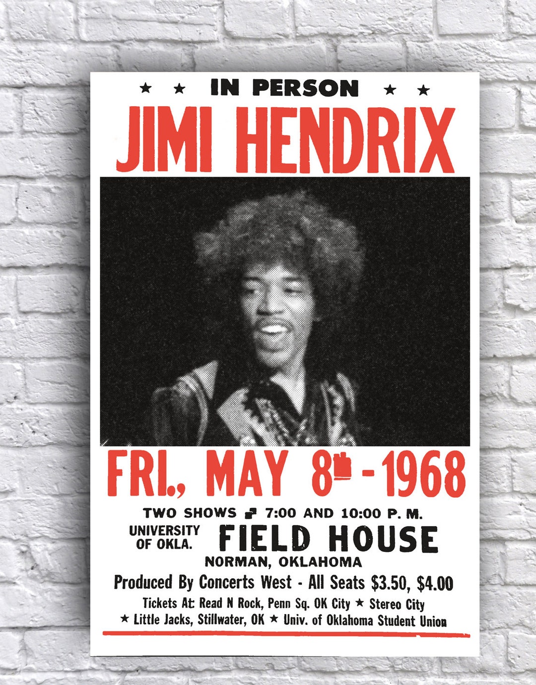 Jimi Hendrix Live in Person 1968 Norman, Oklahoma Field House 12