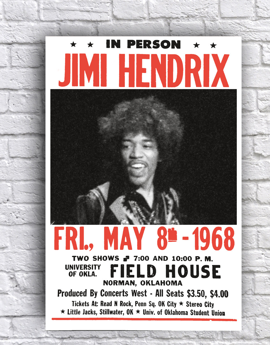 Jimi Hendrix Live in Person 1968 Norman, Oklahoma Field House 12