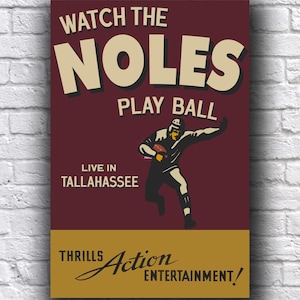 Florida State Seminoles ao vivo de Tallahassee Vintage Looking Promo 12" x 18" Pôster de papel cartão