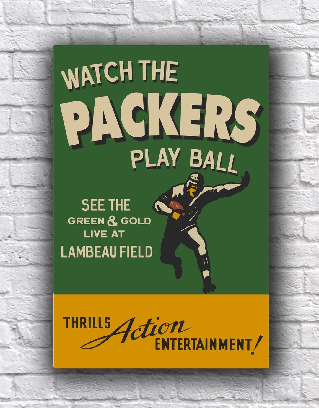 Green Bay Packers Football Live From Lambeau Field Vintage Looking ...