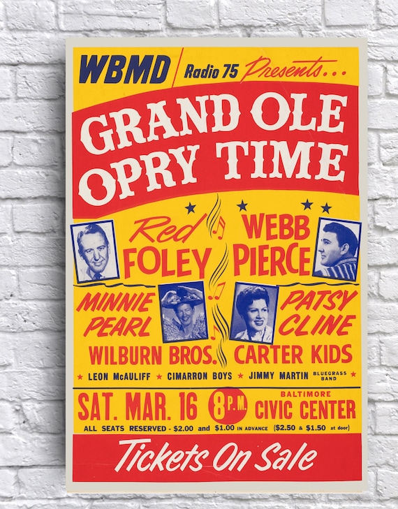 Grand Ole Opry 1963 Baltimore Maryland Millie Pearl Patsy Cline