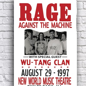 Rage Against the Machine Tour Poster - Etsy