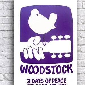Woodstock Music Festival 1969 3 Days of Peace, Music and Love 12&quot; x 18&quot; Promo Concert Cardstock Poster