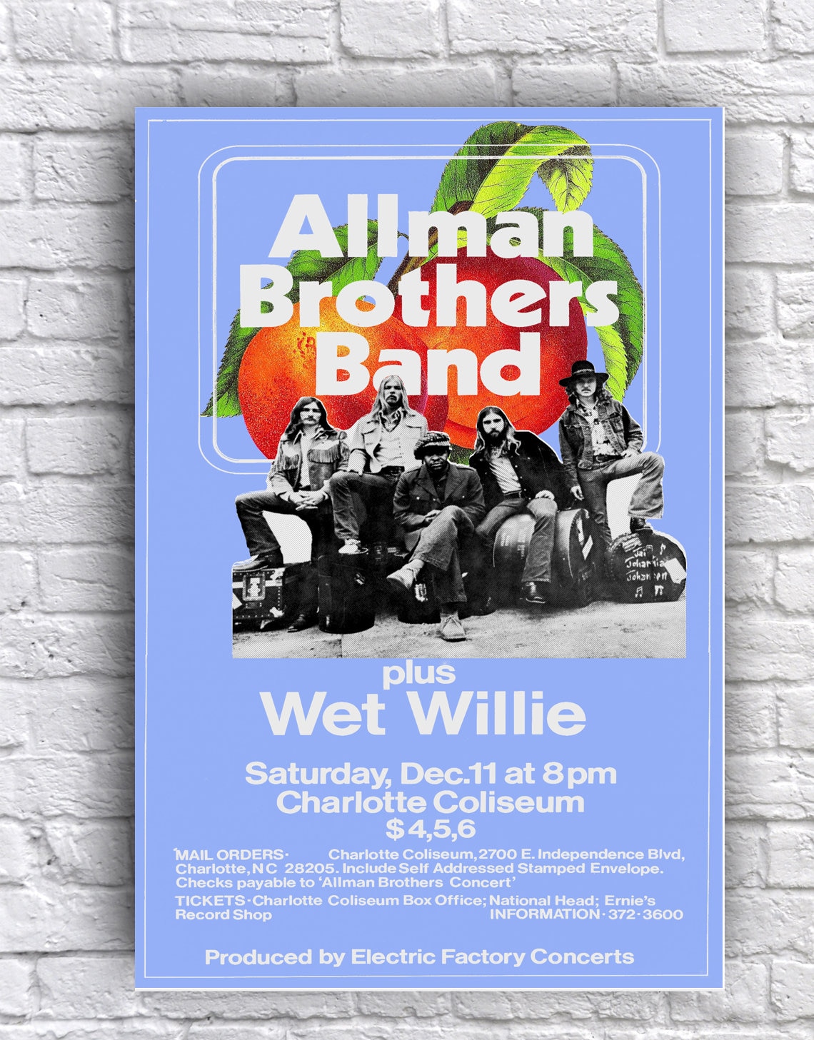 allman brothers band ビンテージコンサートポスター Allman Brothers Band CONCERT POSTER 12