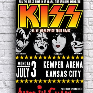 Kiss Alive Tour with Alice in Chains 1996 Tour Layne Staley Final Show 12" x 18" Cardstock Concert Promo Poster