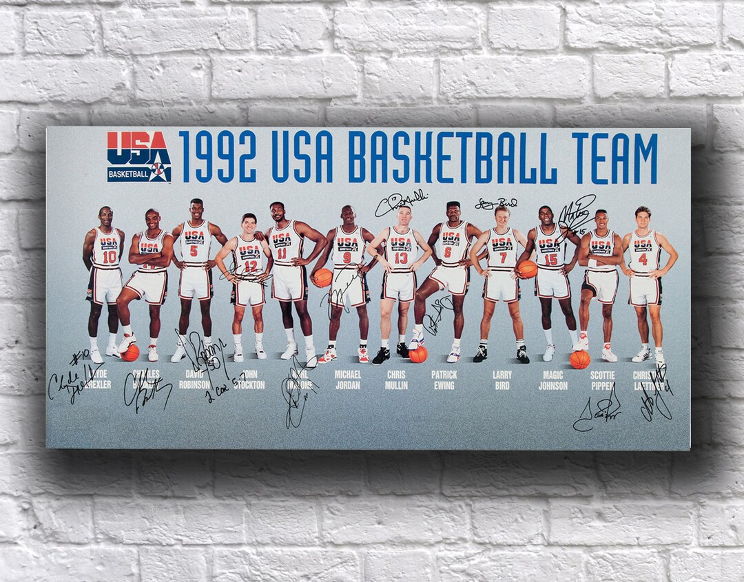 Dream Team USA 1992 Olympic Basketball NBA Poster Jordan Bird Barkley