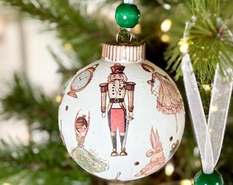 Sets of Nutcracker Christmas Ornaments Handmade Large, Ballet Christmas Tree Decor, Unique Winter Decorations, Vintage Inspired Baubles