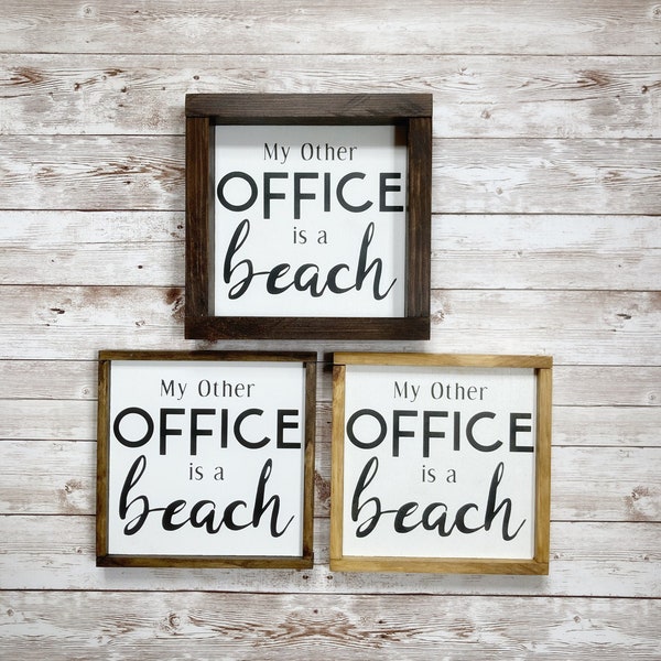 My Other Office is A Beach Sign for Your Desk, Wood Signs for a Coworker Gift, Work From Home Decor Ideas, Working at The Beach, Beachlife