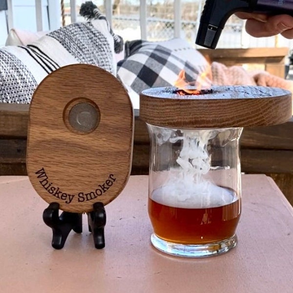 Cocktail Smoker Great For Whiskey or Bourbon, Handmade Drink Smoker for Your Home Bar, Easy To Use Whiskey Smoker, Unique Father's Day Gift