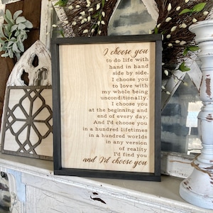 I choose you sign for over the bed art, Unique wedding gift for couple, Bridal shower present, Romantic gift idea, Wooden gifts from fiance zdjęcie 1