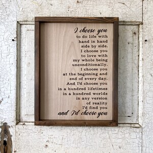 I choose you sign for over the bed art, Unique wedding gift for couple, Bridal shower present, Romantic gift idea, Wooden gifts from fiance zdjęcie 9
