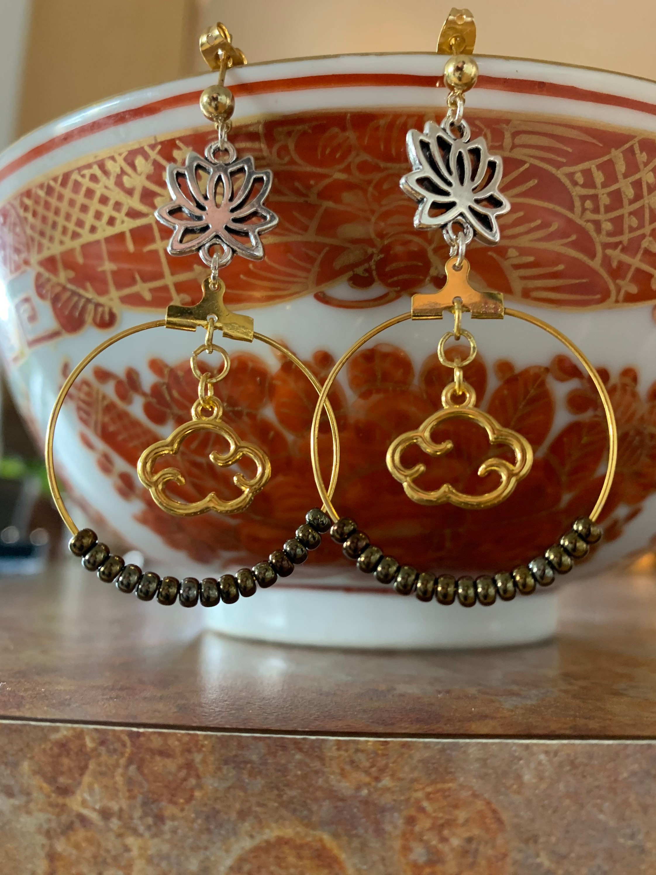 Boho Earrings Spiritual Earrings Metal Earrings Gold Earrings Etsy UK