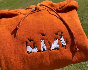 Cat Ghost Embroidered Sweatshirt