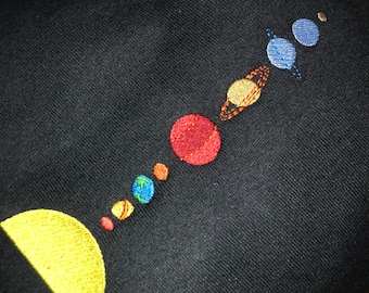 Solar System Embroidered on Crewneck