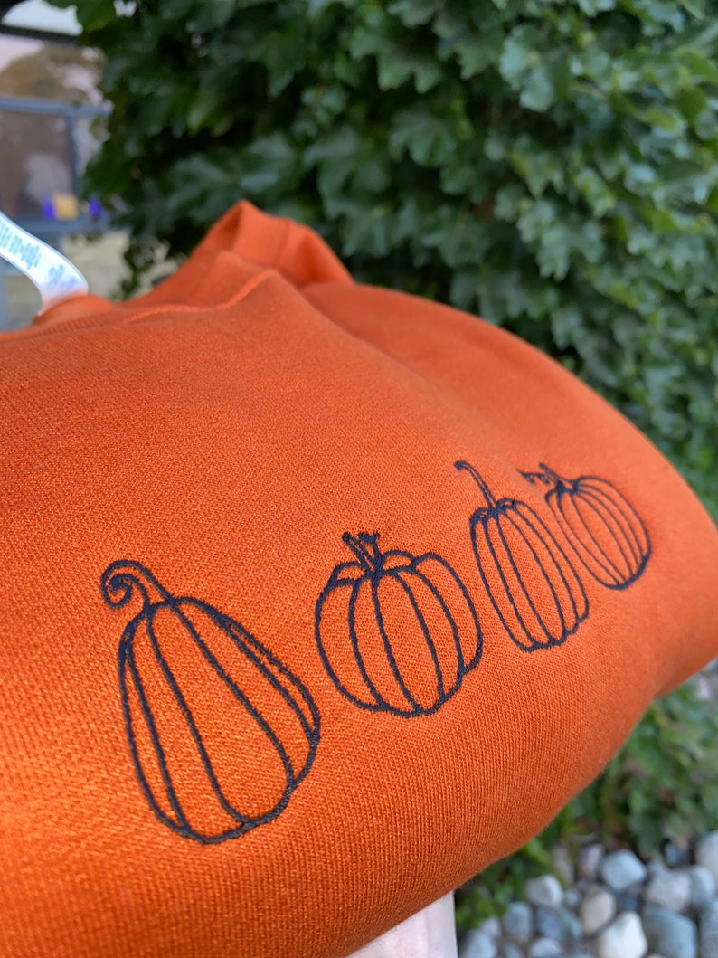 Orange Sequin Pumpkin Patched Oversize Varsity Sweatshirt
