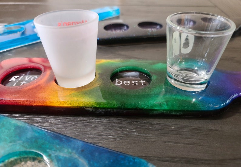Custom Shot Glass Flight Shot Glass Tray Shot Glass Paddle Etsy