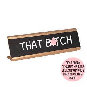 Funny Name Plate, Office Decor, HBIC, Funny Desk Name Plate, Gift for Coworker, Funny White Elephant Gift, Desk Accessory, Funny Work Gift