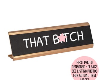 Funny Name Plate, Office Decor, HBIC, Funny Desk Name Plate, Gift for Coworker, Funny White Elephant Gift, Desk Accessory, Funny Work Gift
