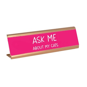 Cat Lady Nameplate, Funny Desk Name Plate, Gift for Coworker, Funny White Elephant Gift, Desk Accessory, Funny Work Gift, Funny Name Plate