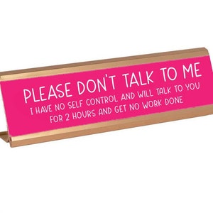 Funny Desk Name Plate, Gift for Coworker, Funny White Elephant Gift, Funny Boss Gift, Desk Accessory, Funny Work Gift, Funny Name Plate