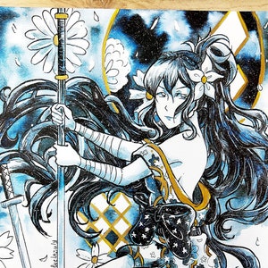 Fire Emblem Oboro met gouden inktprint A4