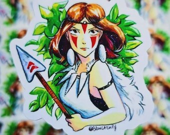 San Sticker from Princess Mononoke