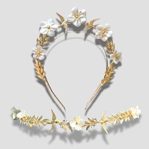 Artisan Freedom Bird Porcelain Crown Set | Hand-Sculpted Floral Tiara & Bridal Belt