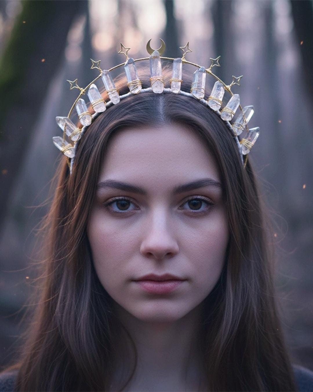 Clear Quartz Tiara, Crystal Bridal Crown - Etsy display picture 2