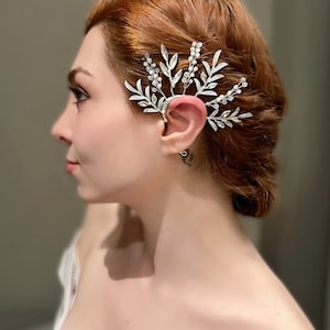 Braut Blatt Ohrmanschette, Boho Knorpel, Hochzeit Ohr wickeln