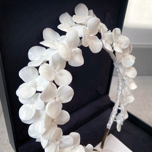 Ceramic Clay Headband, Bridal Floral Crown image 9