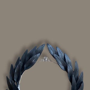 Renaissance Black Leaf Crown for 2026 Gothic Bride | Baroque Raven Diadem image 7