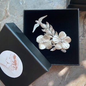 Art Deco Floral Lapel Pin, Vintage Wedding Suit Accessory