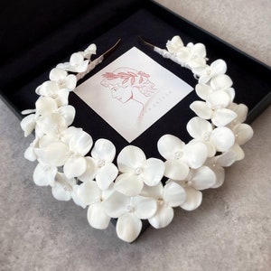 Ceramic Clay Headband, Bridal Floral Crown image 6