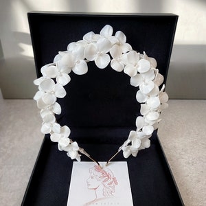 Ceramic Clay Headband, Bridal Floral Crown image 8
