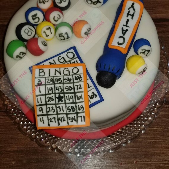 Bingo cake topper Personalized bingo dauber age bingo ball Etsy